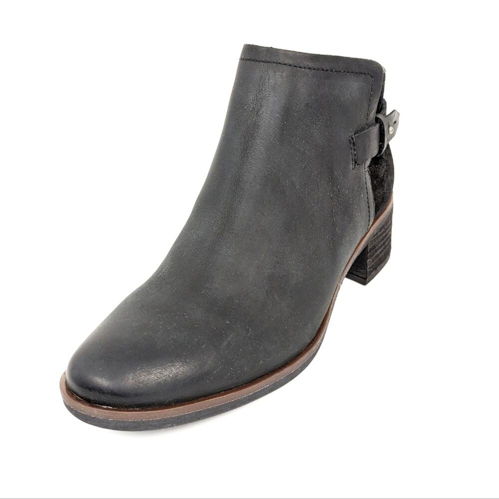 Kork-Ease Black Leather Sonya Ankle Booties Size 7.5